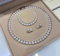Ensemble collier et boucles d'oreilles en perles de coquillage ZA014, ensemble de bijoux pour femmes avec boîte cadeau