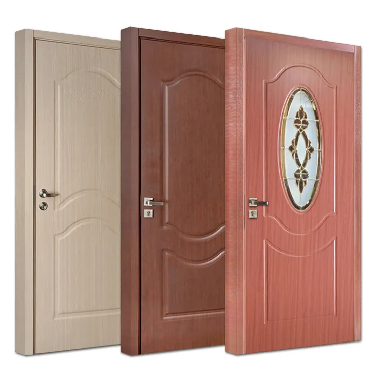 Foshan factory price house hotel apartment interior room pvc mdf wood door design with honeycomb paper insert