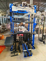 Machine Smith multifonctionnelle pliable en métal, rack de musculation de qualité commerciale tout-en-un pour la maison avec croisement de câbles