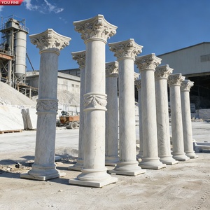 Colonnes en marbre blanc sculptées à la main YOUFINE, piliers classiques pour la décoration de villas - Product Image 2