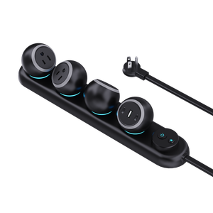สายไฟต่อพ่วงยาว 5 ฟุต มาตรฐานอเมริกา/สหรัฐอเมริกา หมุนได้ 360 องศา พร้อมไฟ LED ป้องกันไฟเกินพิกัดได้ ได้รับการรับรองมาตรฐาน ETL/UL/FCC - Product Image 2