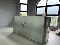 Comptoir de caisse de luxe personnalisé pour salon, bureau de réception de luxe en acier inoxydable, comptoir de caisse en acier inoxydable, bureau de réception en acier inoxydable