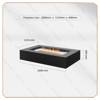 CRUISE 2000*1210*400mm Style moderne autoportant cour feu de joie Table rectangulaire foyer au Propane foyer à gaz sans fumée