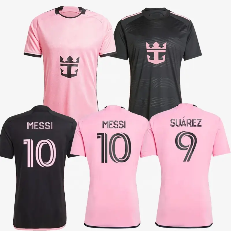 卸売2024メンズサッカーシャツINTER 23 24 MESSI10 # SuarezサッカージャージーMIAMIピンクブラックジャージーユニフォームサッカーウェアキット