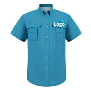 Camisa de Pesca Ecológica para <span class=keywords><strong>Hombre</strong></span>, UPF 50+, Manga Corta, Botones, Nailon, Anti-UV, Secado Rápido, Impermeable, Ventilada, para Senderismo - Product Image 2