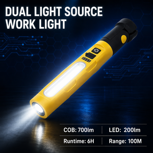 WOSEN 10W LED COB Dual Source Magnetic 180 Swivel Hanging Inspection Work <b>Light</b> for Outdoor Repair LED Flashlight - Product Image 2