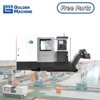 Torno CNC de Bancada Inclinada DT50 de DMTG, Torno Automático CNC con Transportador de Virutas, Torno con Control CNC