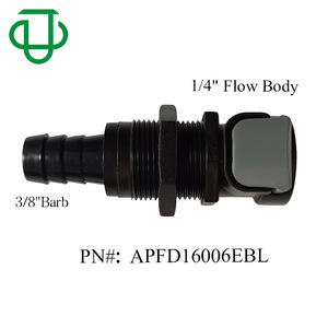 Vanne de contrôle à plaque traversante avec raccord rapide femelle en plastique POM noir de haute qualité, série AP, avec filetage - Product Image 4