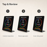 Kartu Ulasan Google Sensor NFC Chip NTAG215 Penyimpanan 504 untuk Restoran, Bar & Hotel