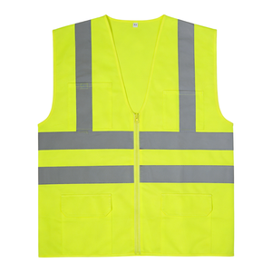 Gilet <span class=keywords><strong>de</strong></span> sécurité réfléchissant jaune à logo personnalisé pour vêtements <span class=keywords><strong>de</strong></span> travail et construction - Product Image 1