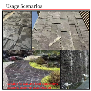 Zwart Graniet Willekeurige Plavuizen Zwart Basalt Steen Gek Patroon Straatsteen Voor Oprit Buiten Tuin - Product Image 4