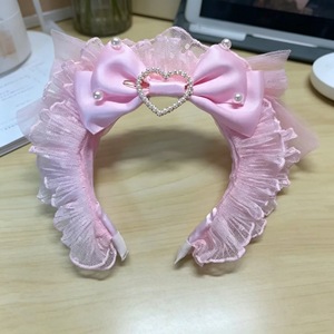 Diadema con lazo estilo Lolita original con gran lazo de encaje - Accesorio para el cabello de uso diario para niñas KC - Product Image 4