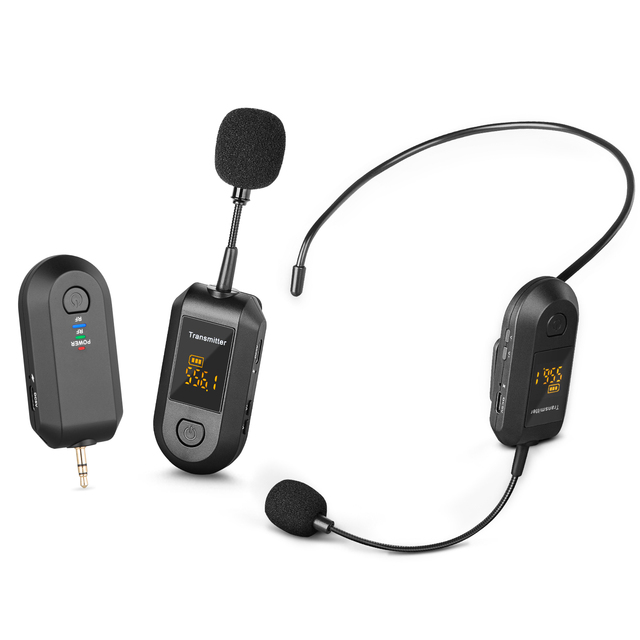 T9 Professional 2.4G Portable Wireless Condenser Microphone Noise Cancelling 48KHz Sampling Rate for Teachers Church Outdoor Use