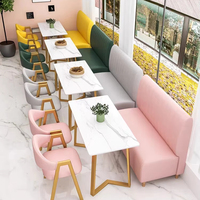 Meubles de salle à manger de luxe modernes, couleur personnalisable, table à manger, chaise, banquette en cuir, canapé de restaurant, café