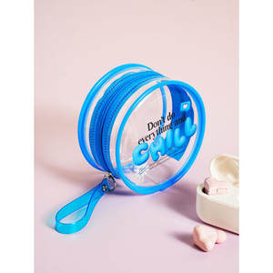 Cravatta blu tridimensionale quattro pupe circolari trasparenti per custodie per cuffie - Product Image 1