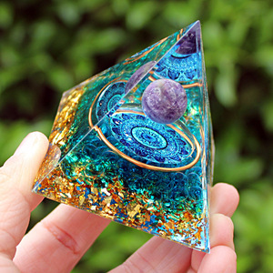 Kogiya <b>Crystal</b> <b>Chip</b> Pyramid Resin Epoxy Craft Desktop Ornament Blue Eye Glass Home Decoration Gift - Product Image 3