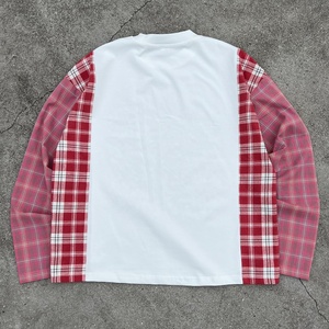 High Quality Designer <b>Thermal</b> Shirts Cotton Oversized Graphic T-Shirt Custom Logo Vintage Plaid Long Sleeve T Shirt <b>for</b> <b>Men</b> - Product Image 2