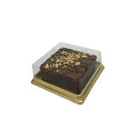 Boîte d'emballage dorée pour pâtisserie, fournitures de fête, boîte à muffins, cupcakes, tranches de gâteau, boîte à dessert individuelle en plastique avec couvercle transparent pour pâtisserie à domicile