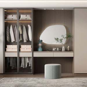 Bedroom Wardrobe With Dressing Table Dresser With <b>Mirror</b> and Lights - Product Image 4