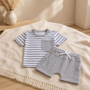 Conjunto Casual de Dos Piezas para Niños de 1 a 4 Años, Ropa Infantil de Manga Corta para Verano - Product Image 3