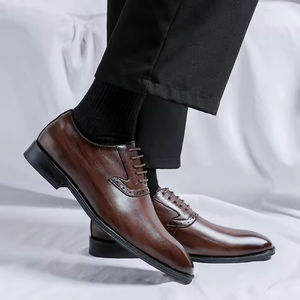 S0068X Nouveaux Mocassins Formels Homme en Cuir Véritable de Vachette, Camouflage Perlé, Légers et Brodés, Tendance Automne - Product Image 5