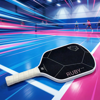 Raquette de pickleball portable haut de gamme OEM personnalisée en KEVLAR 16 mm, noyau en nid d'abeille PP, conception sans bordure, tissu Oxford durable et résistant, facile à transporter