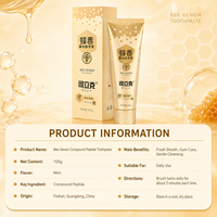 Dentifrice en gros à marque privée, saveur menthe naturelle, haleine fraîche 12 heures, 105g, composé de peptides au venin d'abeille, pour usage domestique
