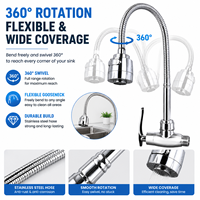 Fabricant de robinets de cuisine, robinet mélangeur flexible pour évier, acier inoxydable 201, robinet horizontal, tube allongé, OEM ODM, fourniture d'usine