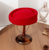 A239 Sombrero Fedora 100% Lana para Mujer, Sombrero Pillbox para Viajes al Aire Libre, Ocasiones Formales, Boina