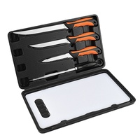 Ensemble de 6 couteaux à fileter le poisson, lames en acier inoxydable 3CR13, manches en TPR+PP, 5, 6 et 8 pouces, outils de désossage, équipement de pêche et de camping en plein air