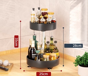 Estante Giratorio para Botellas de Especias, Estante Ajustable de Hierro, Organizador de Especias Giratorio de 360 Grados - Product Image 6