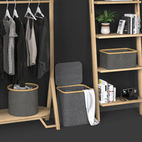 Pliable Tissu Bambou Panier À Linge Vêtements Jouet Boîte De Rangement Panier À Linge
