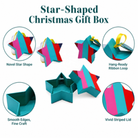 Boîtes d'emballage en carton rigide en forme d'étoile pentagramme personnalisées, boîtes décoratives pour bonbons, boîtes cadeaux de Noël, boîtes cadeaux pour sachets de thé