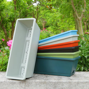 Jardinière rectangulaire WEICHENGXING à économie d'eau, style nordique, pot en résine pour jardinage sur balcon, respirant, facile à utiliser - Product Image 3