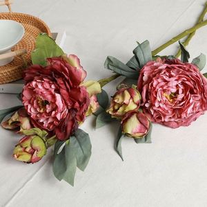 China Wholesalers Home Wedding Flowers Decoration Real Touch Silk Peony Artificial Flower - Product Image 1