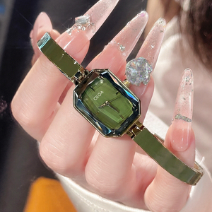 Montre à quartz CILOAPink avec cadran carré, bracelet en acier inoxydable, montre-bracelet pour femme, étanche, bijoux de mode - Product Image 6