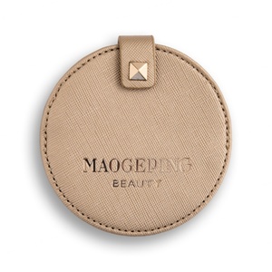 Personalized Cosmetic Brand <b>Compact</b> <b>Mirror</b> Wholesale PU Leather Portable Pocket <b>Mirror</b> - Product Image 1