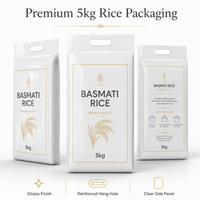 Sacs en plastique personnalisés de qualité alimentaire pour riz 5 kg 10 kg, sacs à fermeture éclair vides pour riz, sacs en Mylar PP pour 1 kg de riz, sacs en nylon pour l'emballage