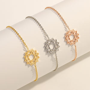 Showfay 2024 Anti kararmaz 18K altın kaplama paslanmaz çelik yıldız David bilezik Chic takı bilezikler - Product Image 1