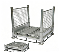 Caisse de rangement en treillis métallique pliable et empilable de haute qualité, cage/conteneur pliable pour entrepôt, pour la logistique industrielle
