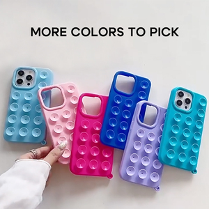 Coque de téléphone portable en silicone souple de couleur bonbon simple avec ventouse et sangle pour iPhone 16 Pro Max - Product Image 4