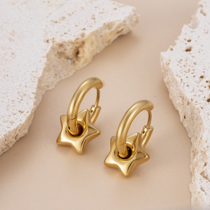 EH24091 Abalorios <span class=keywords><strong>de</strong></span> Acero <span class=keywords><strong>de</strong></span> Titanio y Oro Personalizados, Pendientes en Forma <span class=keywords><strong>de</strong></span> Corazón <span class=keywords><strong>de</strong></span> <span class=keywords><strong>Estrella</strong></span> <span class=keywords><strong>de</strong></span> Cinco <span class=keywords><strong>Puntas</strong></span>, Joyería Ligera <span class=keywords><strong>de</strong></span> Lujo <span class=keywords><strong>con</strong></span> Cuentas Circulares, Joyería <span class=keywords><strong>de</strong></span> Luna - Product Image 6