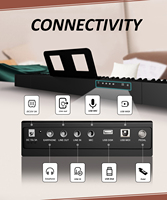 Lite Beginner Digital Piano 88 Key Weighted Full Size Keyboard Portable Midi USB Connector Stickers Beginners Adults