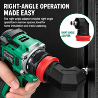 Perceuse sans fil mini 16V Li-ion sans balais, tournevis électrique multifonction avec 4 têtes interchangeables à changement rapide pour la construction