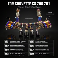 ING pour Corvette C8 Z06 ZR1 – Échappement Catback Racing Violet avec Tuyaux en Alliage de Titane et Valve de 1,2 mm & X-Pipe