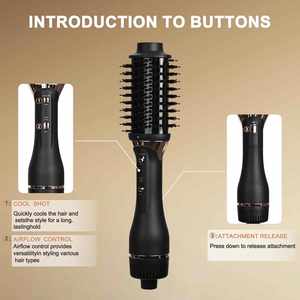 ไดร์เป่าผมและม้วนผม 3-in-1 หัวแปรงเปลี่ยนได้ 3 ระดับความร้อน รองรับ<span class=keywords><strong>ภาษา</strong></span>ฝรั่งเศส สำหรับใช้ในบ้านและโรงแรม - Product Image 2