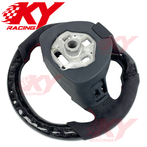 Volant de course personnalisé en fibre de carbone forgée et cuir suédé avec LED pour Chevrolet Camaro ZL1 SS, compatible Corvette C8 C7 C6 - Product Image 3