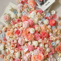 Kit de matériaux DIY pour la création de petites fleurs artificielles à assembler, pour la décoration de coiffes florales