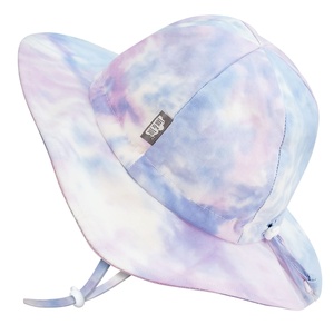 Custom Logo Baby Girl Sun Hat with UPF 50+ Protection 100% Cotton Wide Brim Strap Outdoor Bucket Hat for Four Seasons - Product Image 1