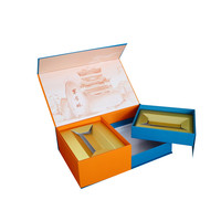 Boîte à dessert de luxe en carton magnétique à 2 couches en forme de pyramide pour gâteaux de lune, avec tiroirs, emballage alimentaire